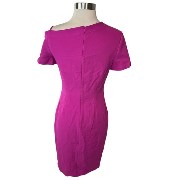 Yigal Azrouel One Shoulder Bi Stretch Dress Womens Short Sleeve Pink 6 NWT - Picture 10 of 13